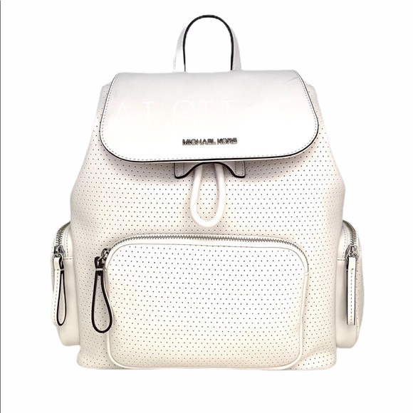 Michael Kors Abbey Vegan Faux Leather Optic White 35S0SAYB3J - Picture 3 of 14